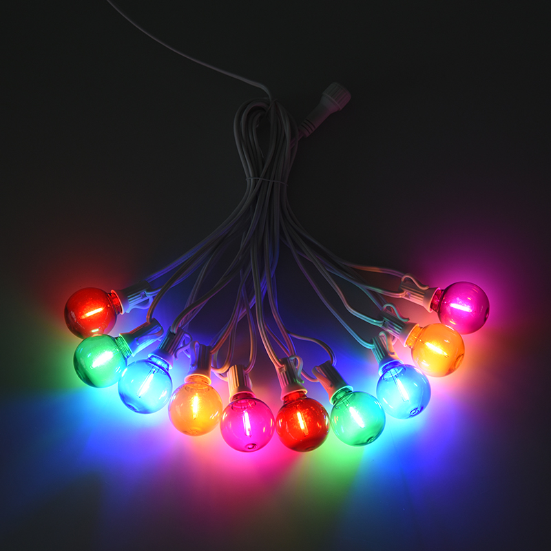 Stringhe luminose decorative colorate a spirale G40 Clip-on E12 (stile bianco)
