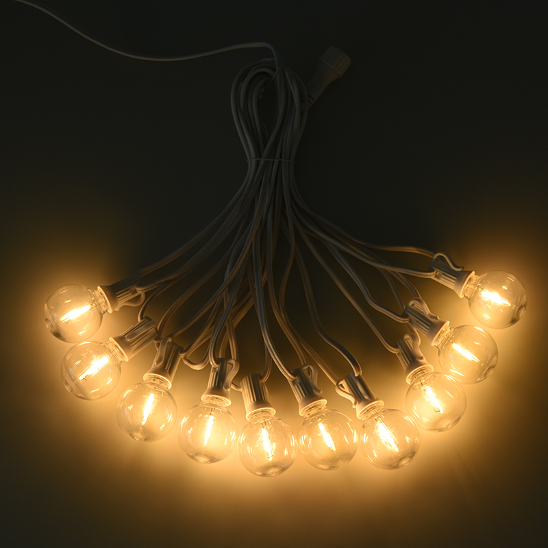 Stringhe luminose bianche calde a spirale E12 G40 clip-on (stile bianco)