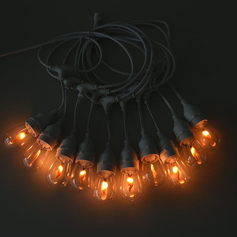 S14 Tipo pendente E27 Spirale Bianco caldo Luci a corda Modello di sicurezza a bassa tensione da 3,5 V