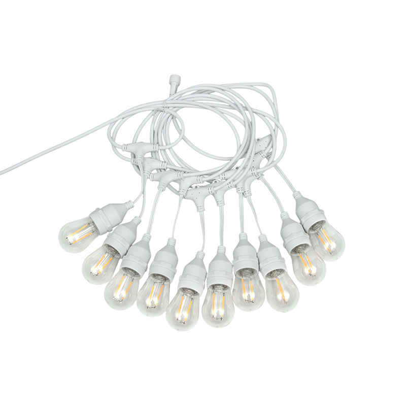 Cordoniera S14 a filo sospeso E27 bianco caldo lampada singola 2W