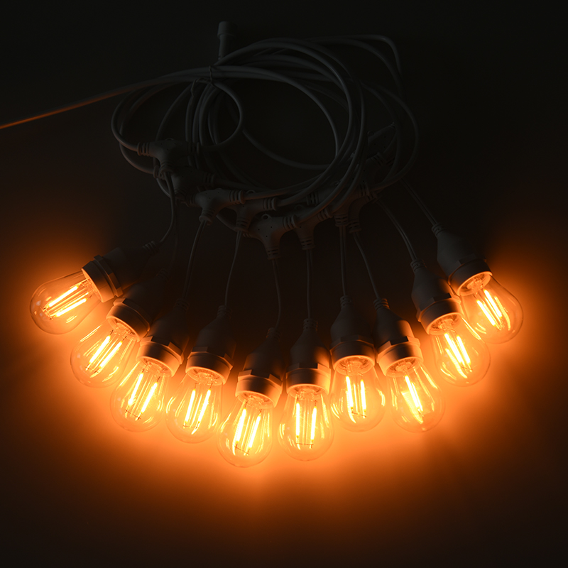Cordoniera S14 a filo sospeso E27 bianco caldo lampada singola 2W