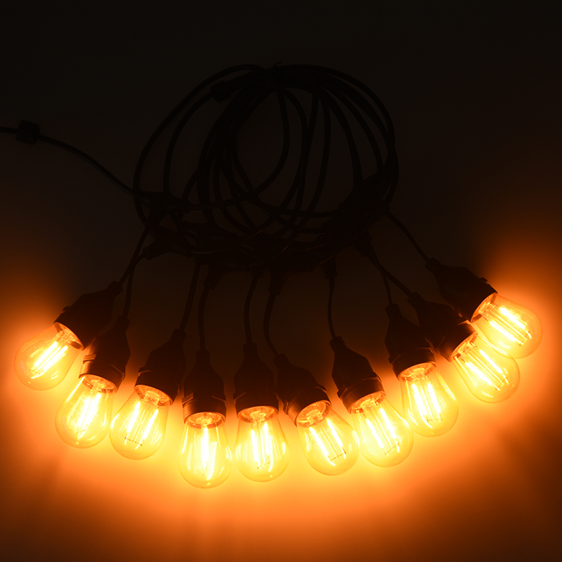 Cordoniera S14 a filo sospeso E27 bianco caldo lampada singola 2W