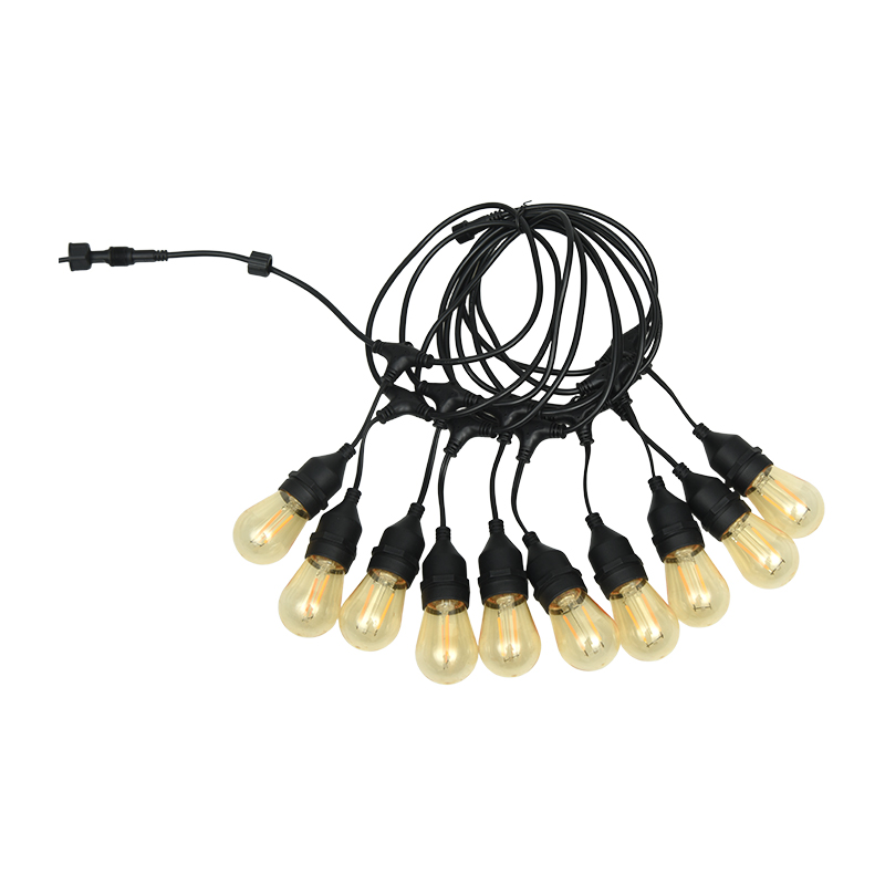 Cordoniera S14 a filo sospeso E27 bianco caldo lampada singola 2W