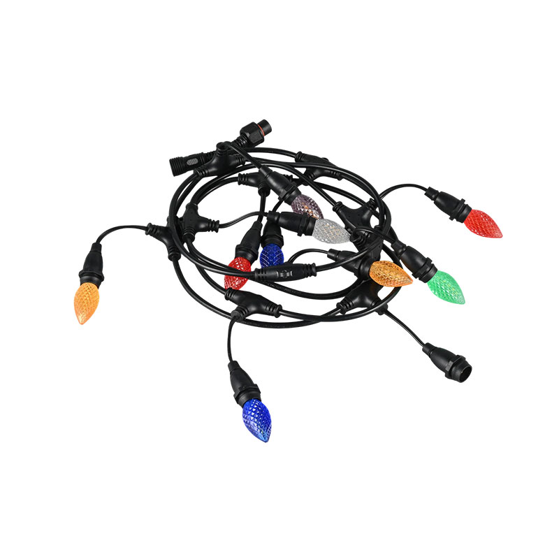 Ciondolo a forma di fragola C7 tipo E12 stringa luminosa colorata con base a vite modello a risparmio energetico da 0,5 W