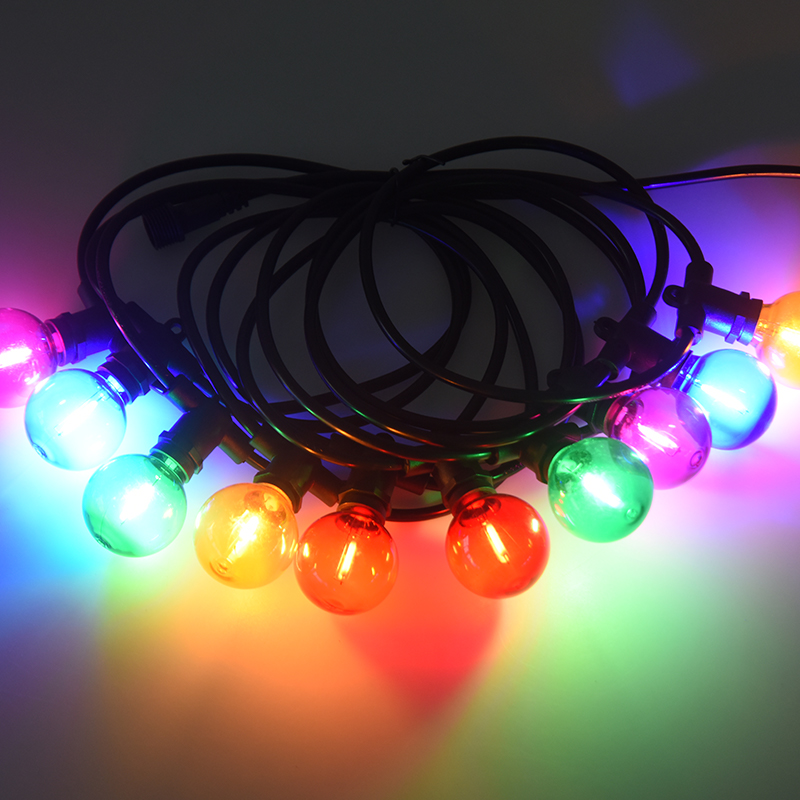 G40 Ball Bubble E12 Bocca a spirale Illuminazione decorativa colorata a festone