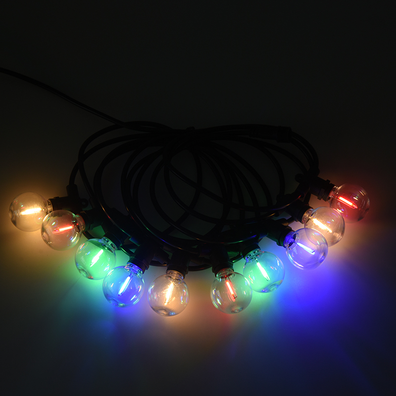 G40 Ball Bubble E12 Bocca a spirale Illuminazione decorativa a LED colorata a festone