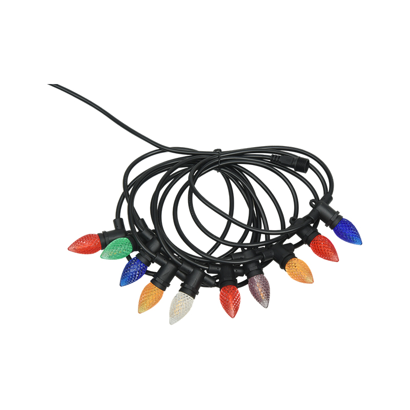 C7 fragola luce E12 base a vite colorata catena luminosa integrata da 0,5 W