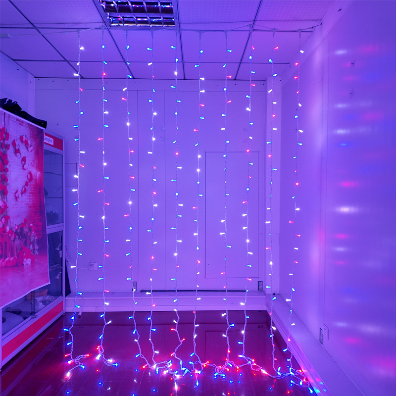 Stringa di luci per tende di controllo RGB sincrono a 7 colori